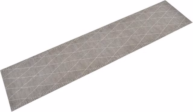 Berkfield Home Washable Grey Velvet Kitchen Rug with Rhombus Design, W: 60 cm, L: 300 cm – 1