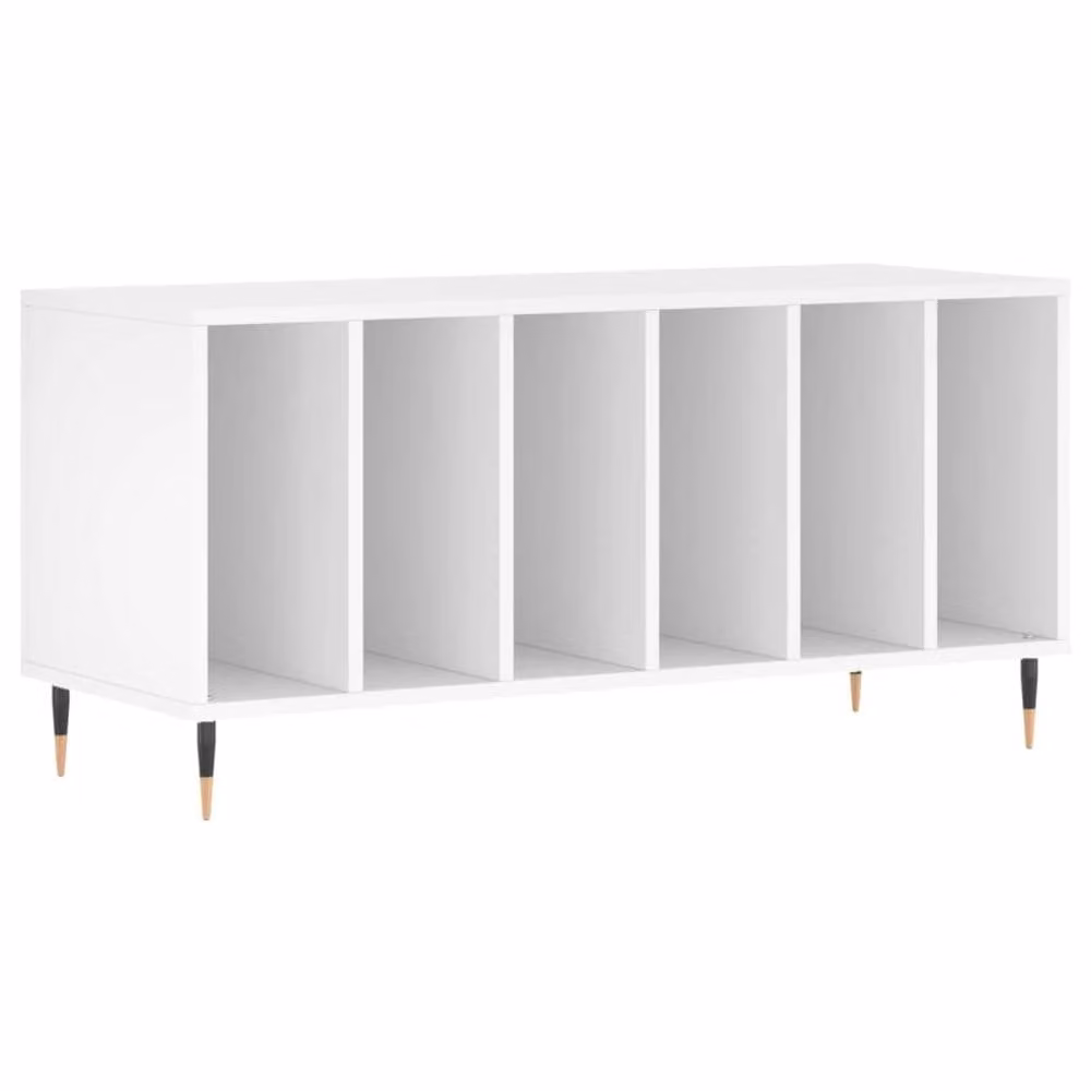 Berkfield Home Record Cabinet in White, W/D/H: 100 x 38 x 48 cm