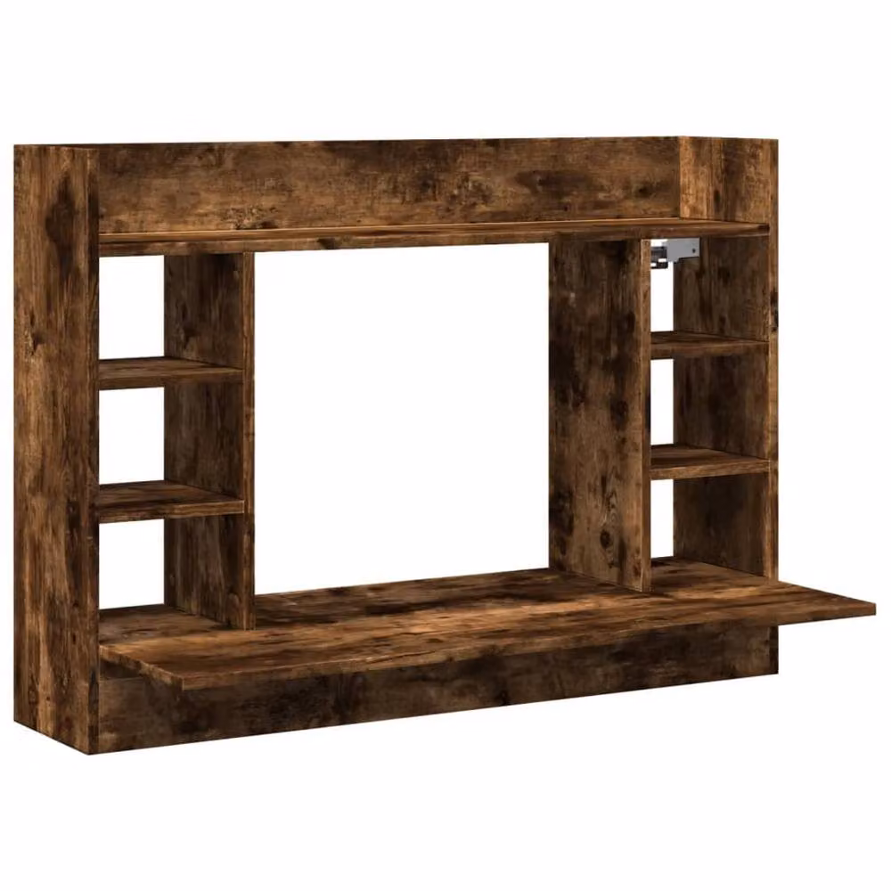 Berkfield Home Modern Wall-Mounted Writing Desk in Smoked Oak Brown, W/D/H: 105 x 48 x 75 cm – 3