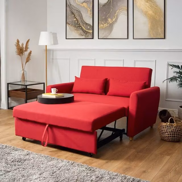 Bravich LTD Dahlia 2-Seater Pull Out Sofa Bed in Red