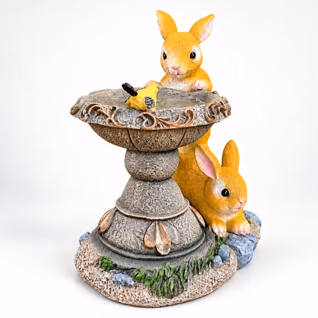BERPAR Solar Rabbit Garden Ornament in Yellow