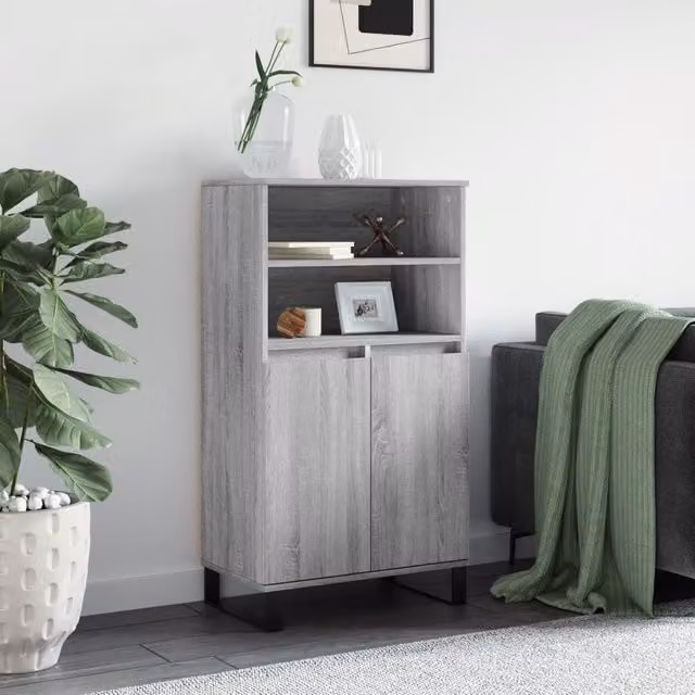Berkfield Home Grey Sonoma Highboard W/D/H: 60 x 36 x 110 cm