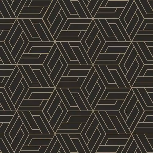 Grandeco Cobra Geometric Pattern Metallic Blown Vinyl Wallpaper, Black