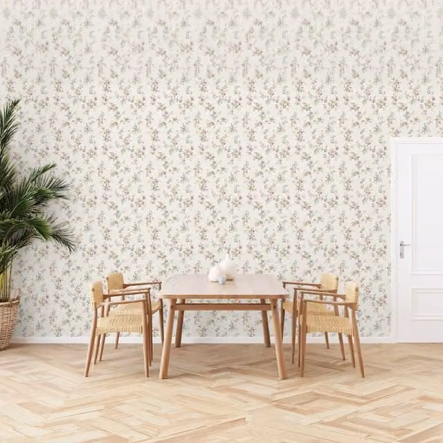 SK Filson Classic Botanical Floral Wallpaper in Purple, Blue and Multicolour, Washable Roll