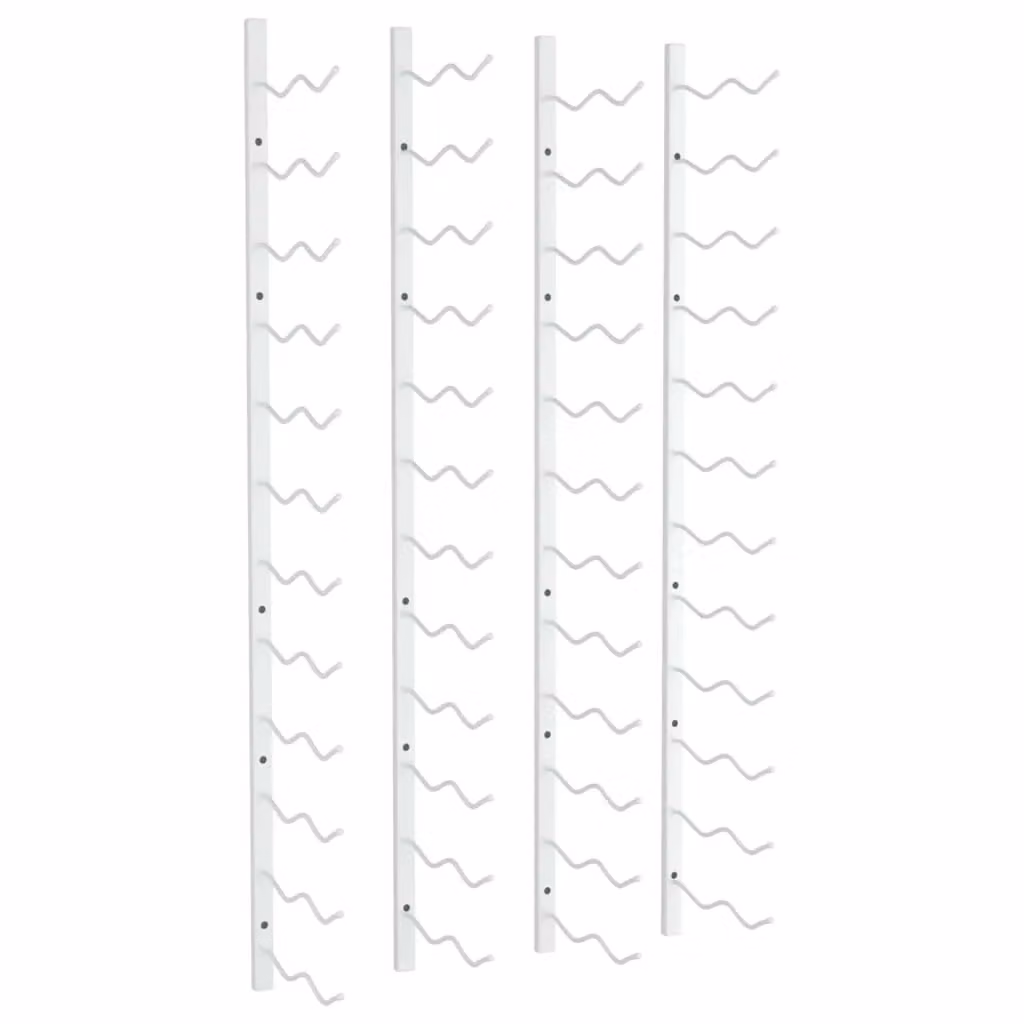 Berkfield Home Wall Mounted White Lacquered Metal Wine Rack for 24 Bottles, Set of 2 – 2