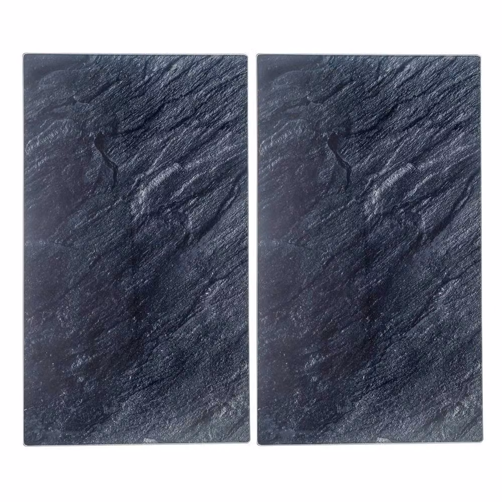 PAWNORA Rectangular Glass Cutting and Chopping Board with Grey Slate Effect – 2