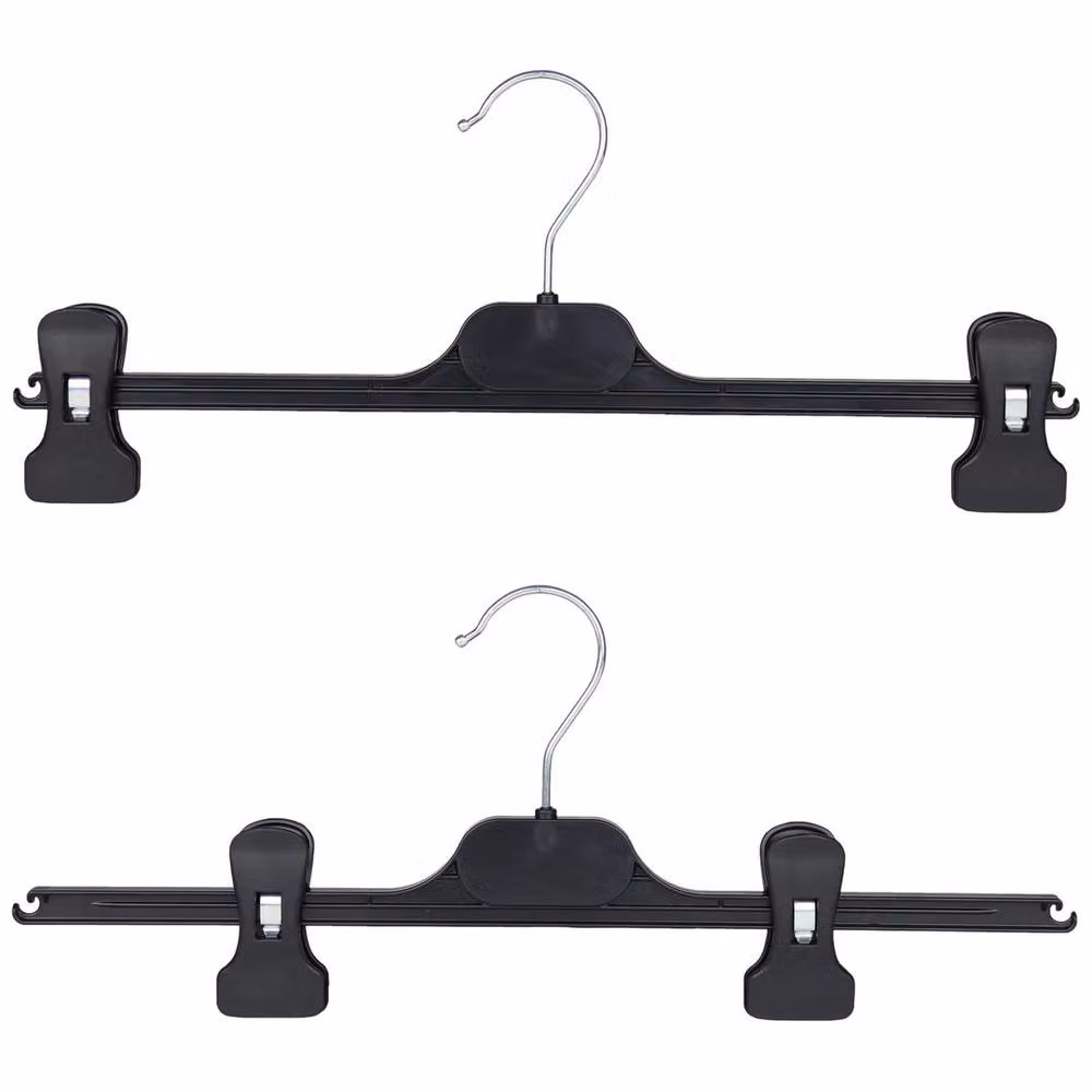 PAWNORA Black Plastic Trouser Clip Hangers with Bar, Pack of 30 – 2