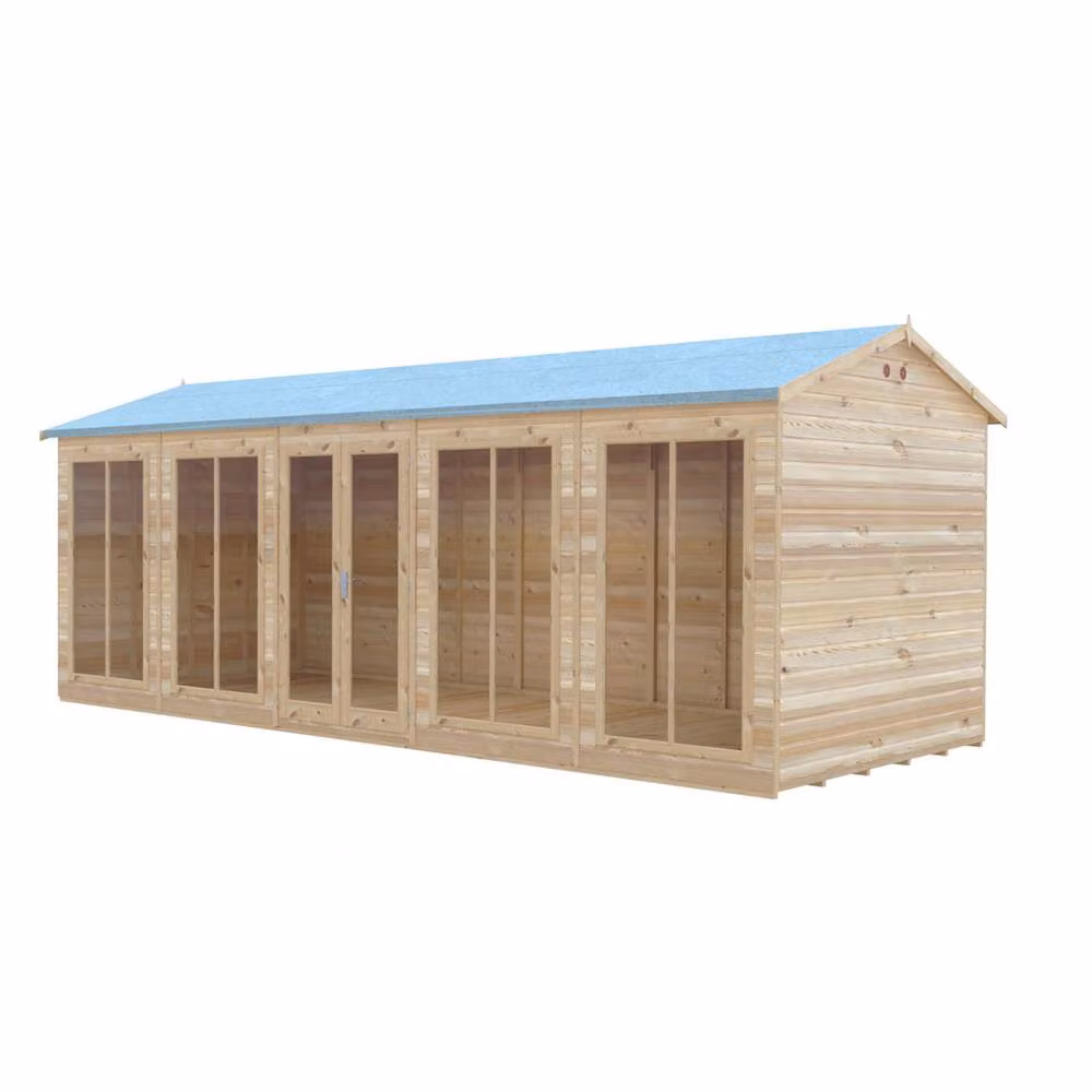 Shires Mayfield Wood Summerhouse in Light Brown, W: 595 cm, D: 239 cm, H: 229 cm – 2