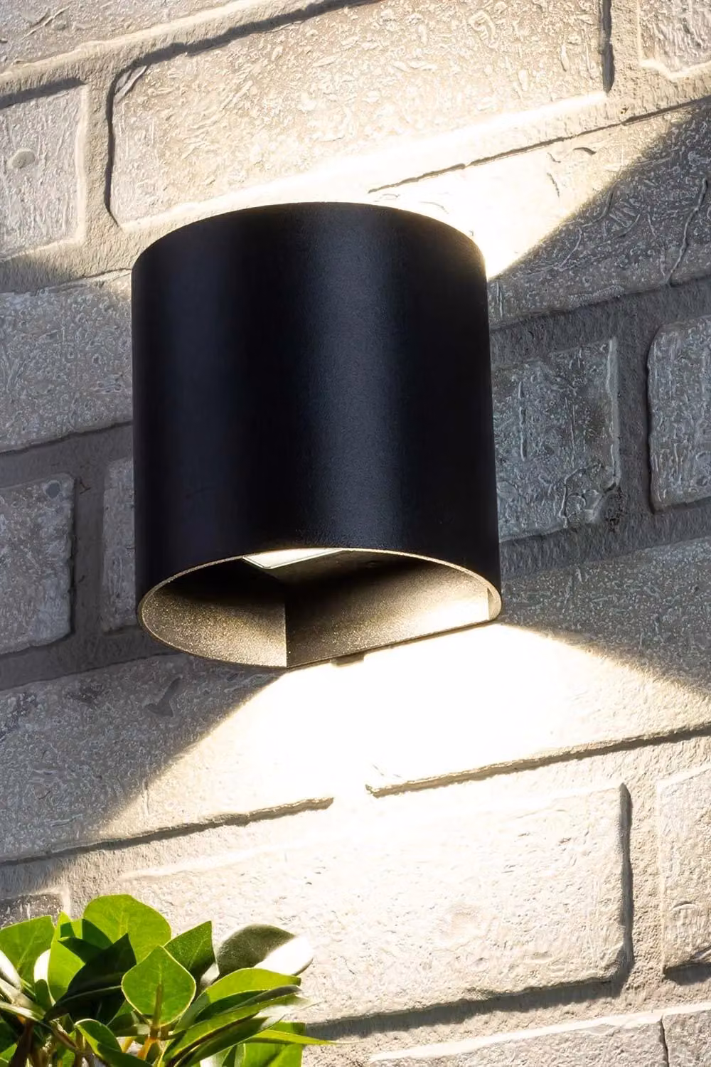BHS Lighting Davis Modern Round LED Up & Down Outdoor Wall Light in Black – 3
