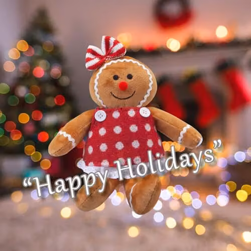 VFM e-Store Christmas Gingerbread Woman Tabletop Decoration, Red, White and Multicolour, H: 19 cm, W: 18 cm – 3
