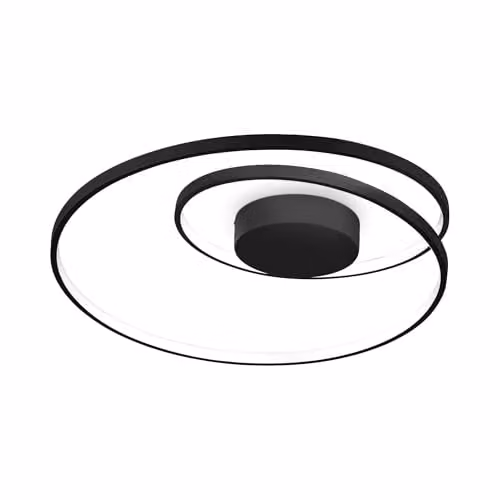 Netlighting Oz LED Decorative Swirl Semi Flush Ceiling Light, Black, 3000K Warm White – 1