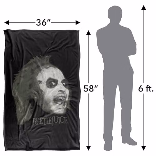 LOGOVISION Beetlejuice 1988 Large Face Super Soft Fleece Throw Blanket, Multicolour, W: 91.44 cm, L: 147 cm – 4
