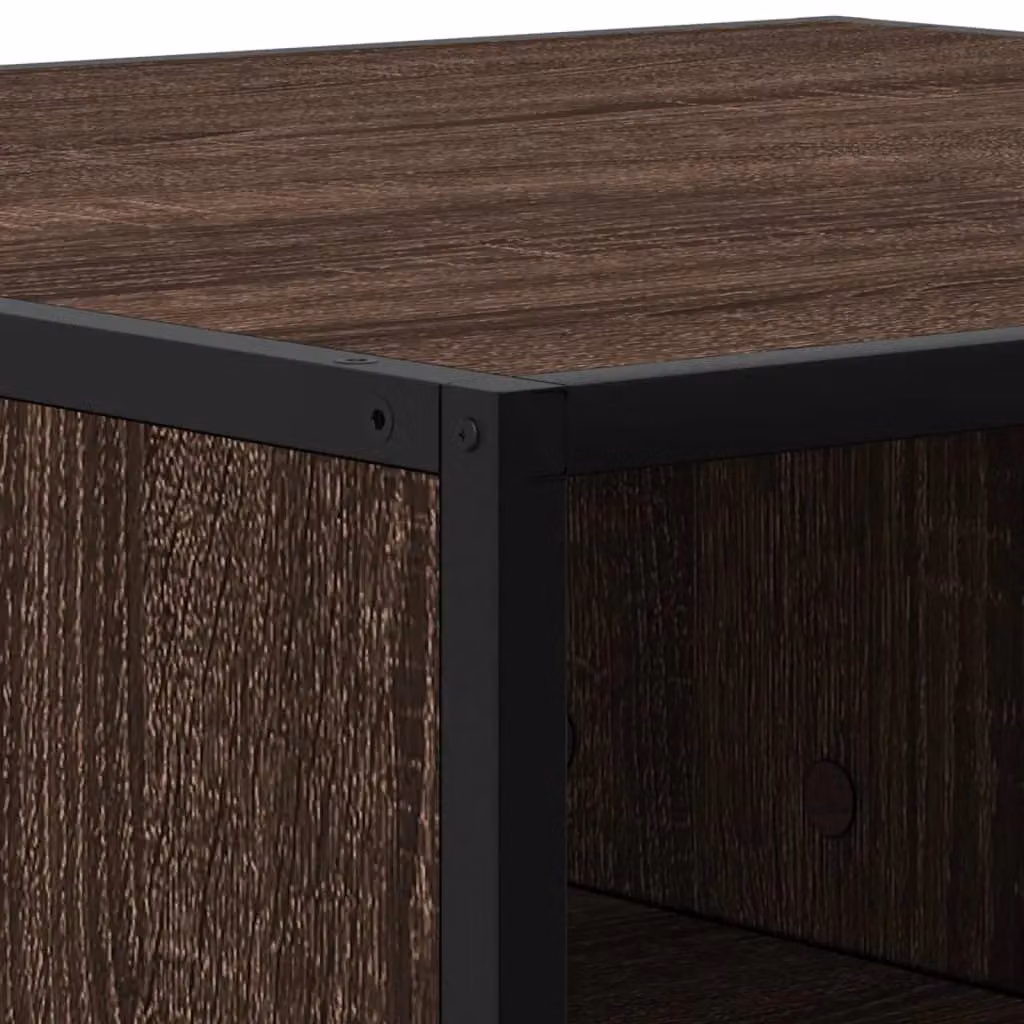 Berkfield Home Industrial Square Coffee Table in Brown Oak, W/D/H: 100 x 100 x 30 cm – 3