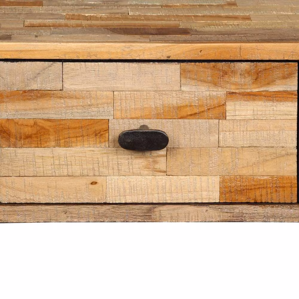 Berkfield Home Beautiful Console Table in Solid Reclaimed Teak, Brown and Multicolour, W/D/H: 120 x 30 x 76 cm – 4