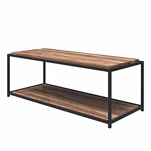 DHP Furniture Quincy Modern Rectangular Coffee Table in Brown Oak Finish – 6