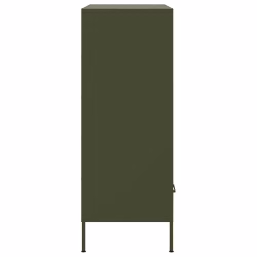 vidaXL Modern Matt Olive Green Metal Highboard W/D/H: 68 x 39 x 101.5 cm – 4