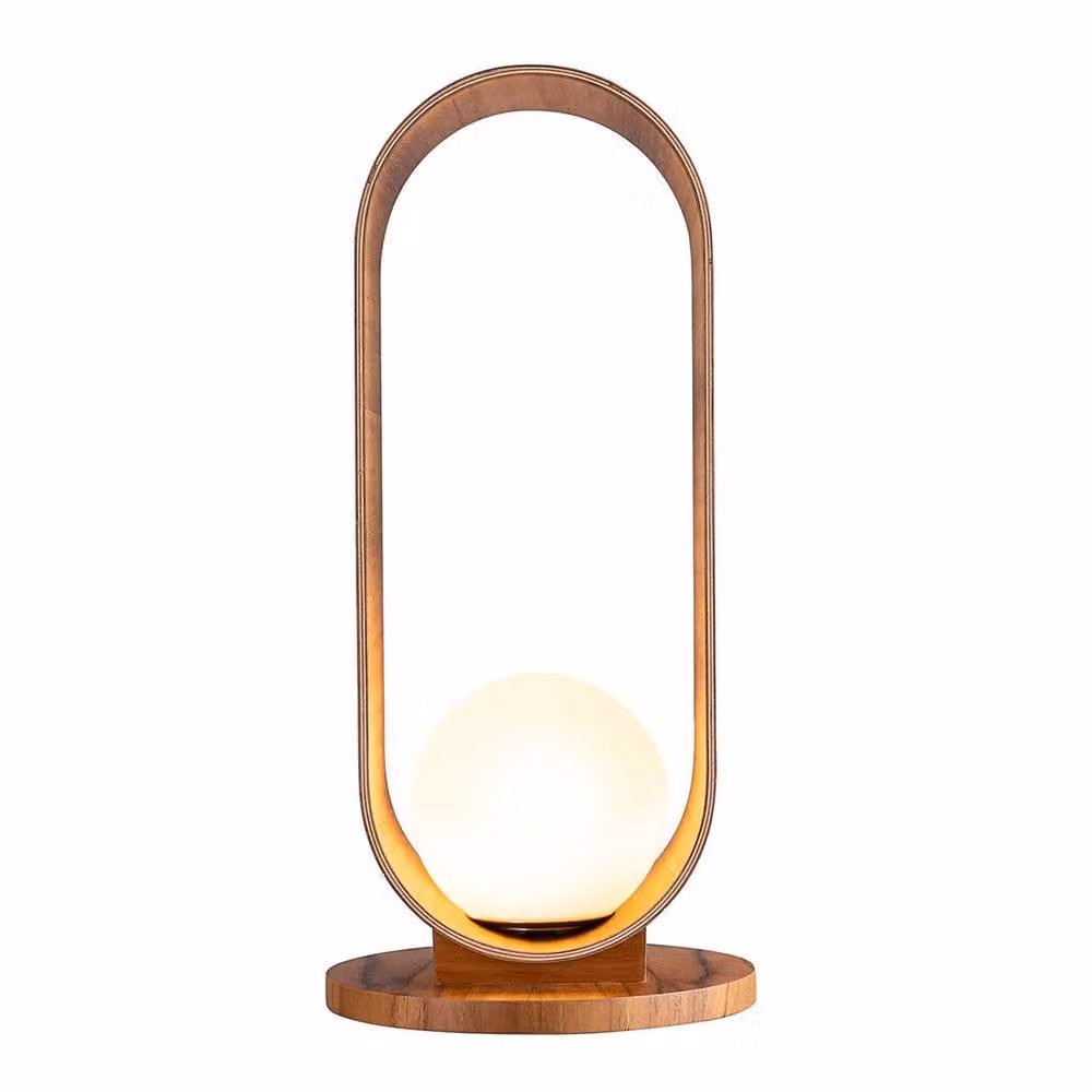 Netlighting Sfera Globe Table Lamp in Brown Wood and Glass – 4
