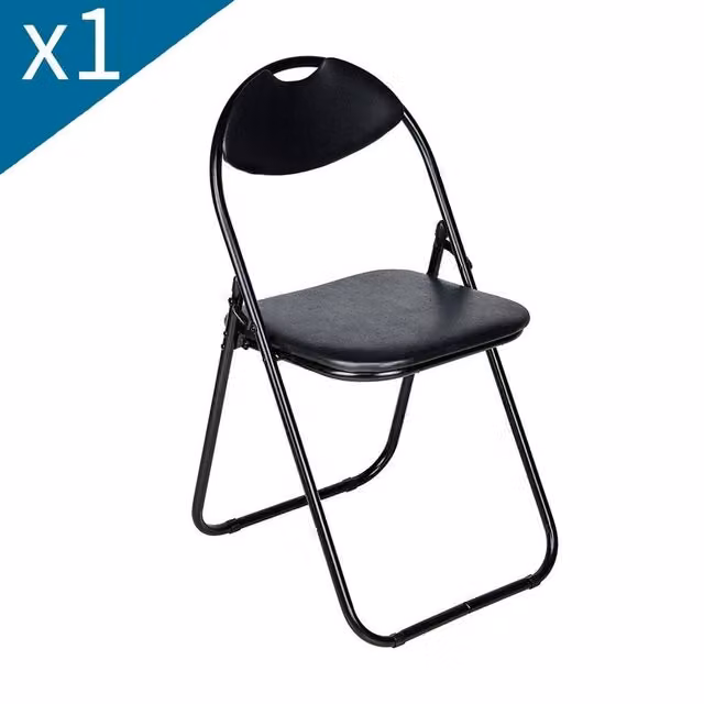 SPETLEK Black Foldable Portable Metal Chair
