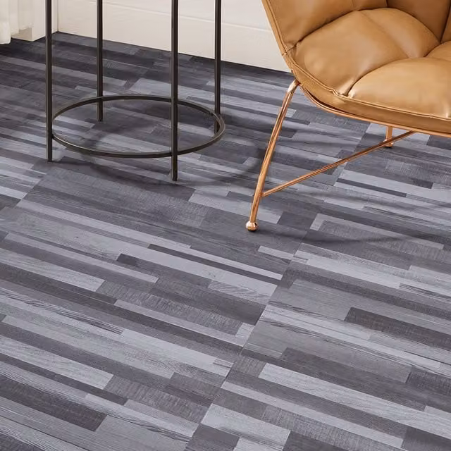 Darphe 36 Piece Wood Look Self Adhesive PVC Flooring Planks in Multicolour and Grey