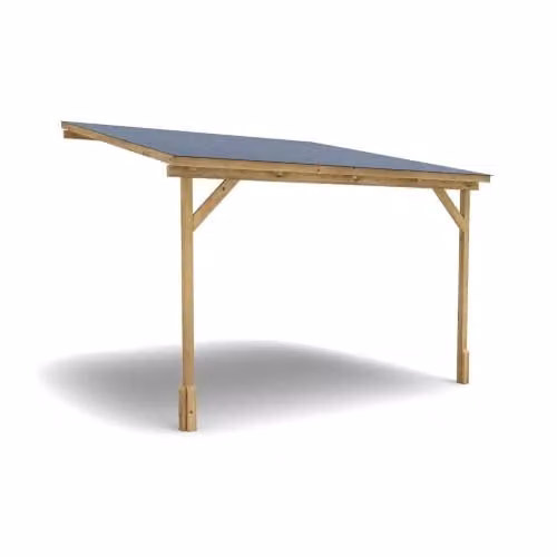 Dunster House Utopia Brown Wooden Lean-To Gazebo Kit with Superfelt, W: 300 cm, D: 307 cm, H: 201 cm – 1