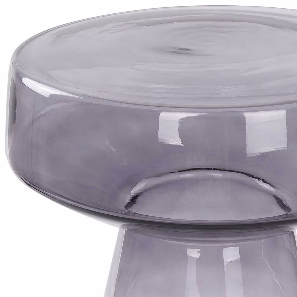 Wyld and Coco Oval Side Table in Transparent Grey Glass, W/D/H: 37 x 37 x 43 cm – 3