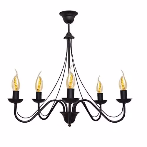 Netlighting Helam Malbo Multi Arm Pendant Ceiling Light Black W/D/H: 60 x 60 x 60 cm