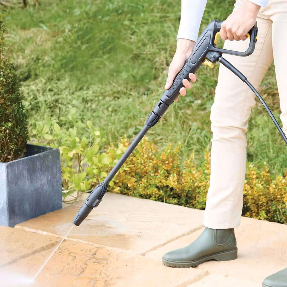 Victor Tools 1600W Pressure Washer with Adjustable Bar and Easy-Roll Wheels in Yellow – 5