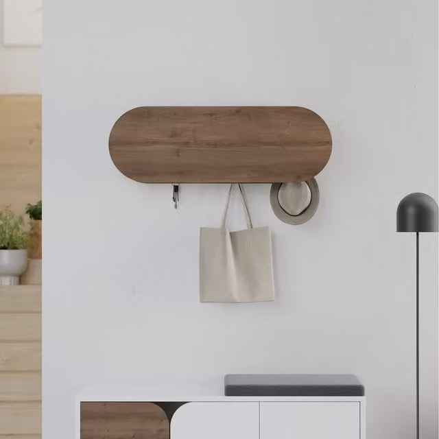 Decortie Modern Brown Hanger Rack with Distributed Point Hooks