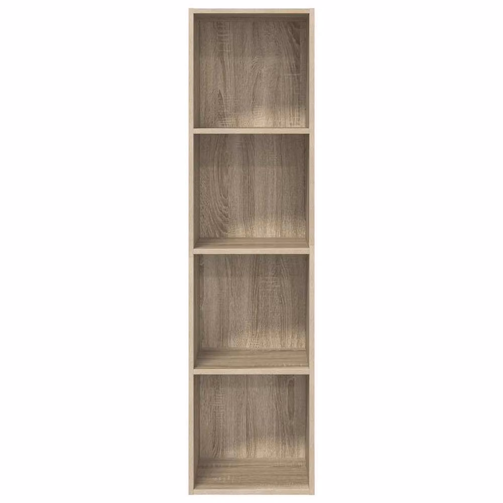 Berkfield Home Practical Wall-mounted TV Cabinet in Sonoma Oak and Beige, W/D/H: 37 x 37 x 142.5 cm – 4