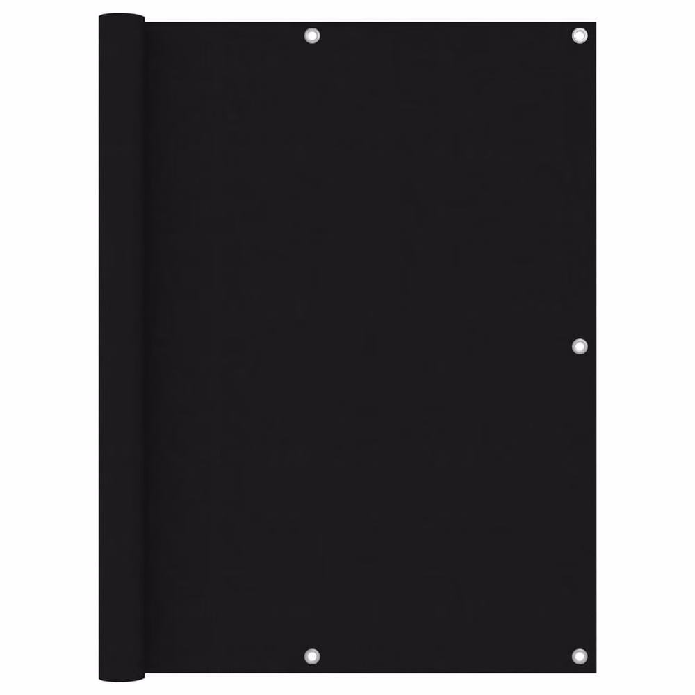 Berkfield Home Modern Balcony Screen in Black Oxford Fabric, W: 120 cm, D: 600 cm – 2