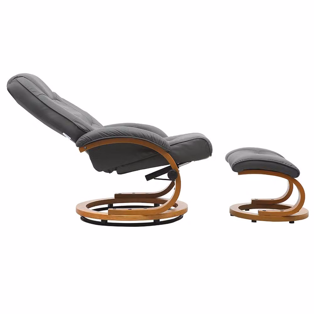 Garden Sanctuary Grey Ergonomic Executive Reclining Office Chair with Footstool and Headrest – 2