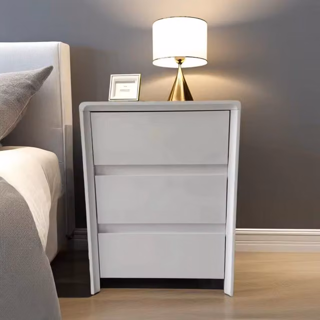 Home Treats High Gloss White Wooden Chest of Drawers for Bedroom, Living Room or Hallway, W/D/H: 85.5 x 34.5 cm