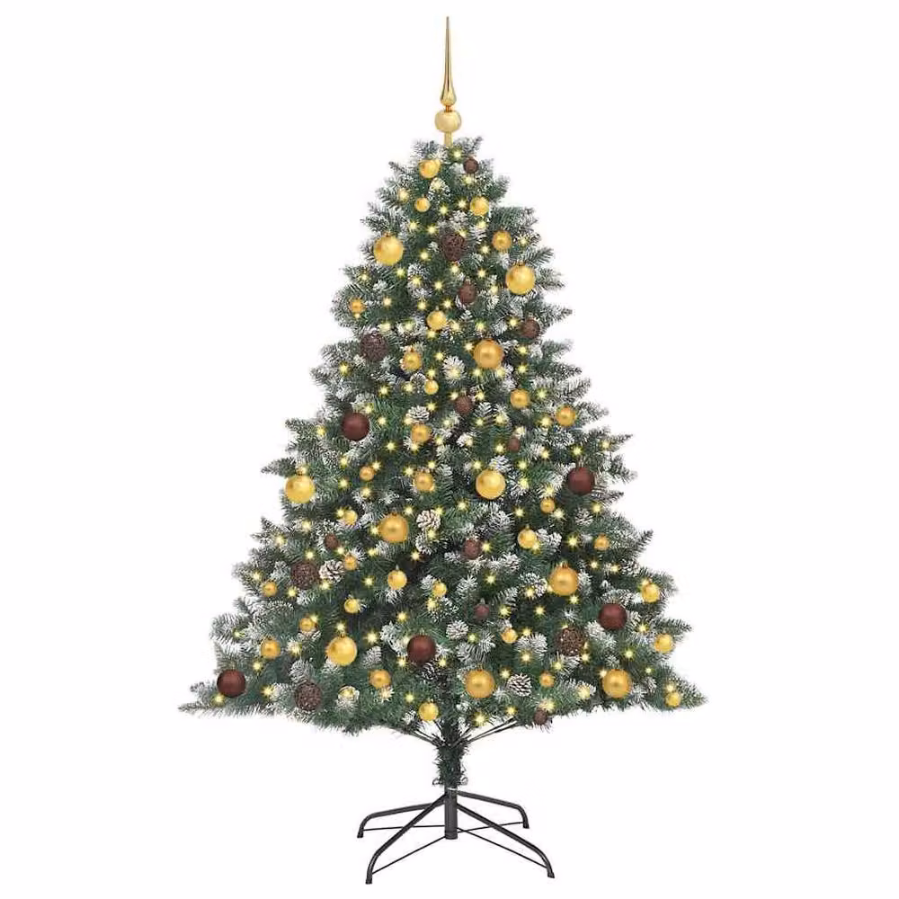 Berkfield Home Artificial Christmas Tree in Green, W/D/H: 126 x 126 x 180 cm – 3