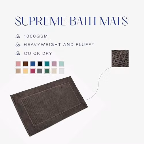 Christy Supreme Cotton Terry Bath Mat, Grey, W/D/H: 50 x 90 x 1 cm – 2