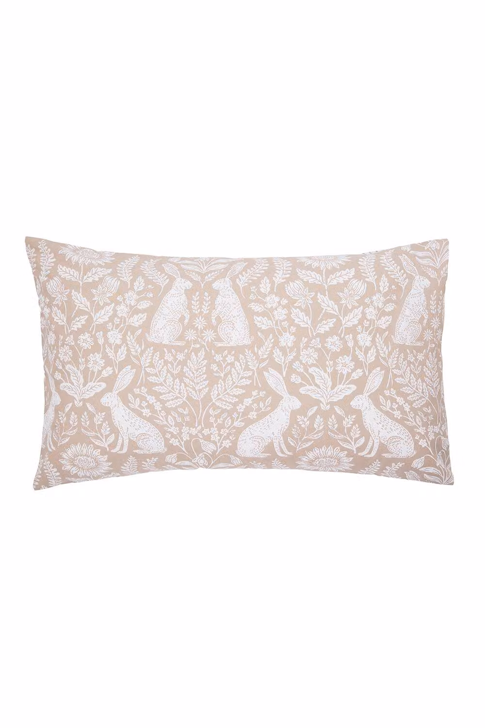 Helena Springfield Harvest Moon Hares Reversible Cotton Linen Duvet Cover and Pillowcase Set in Beige and White, W/D/H: 90 x 200 cm – 2