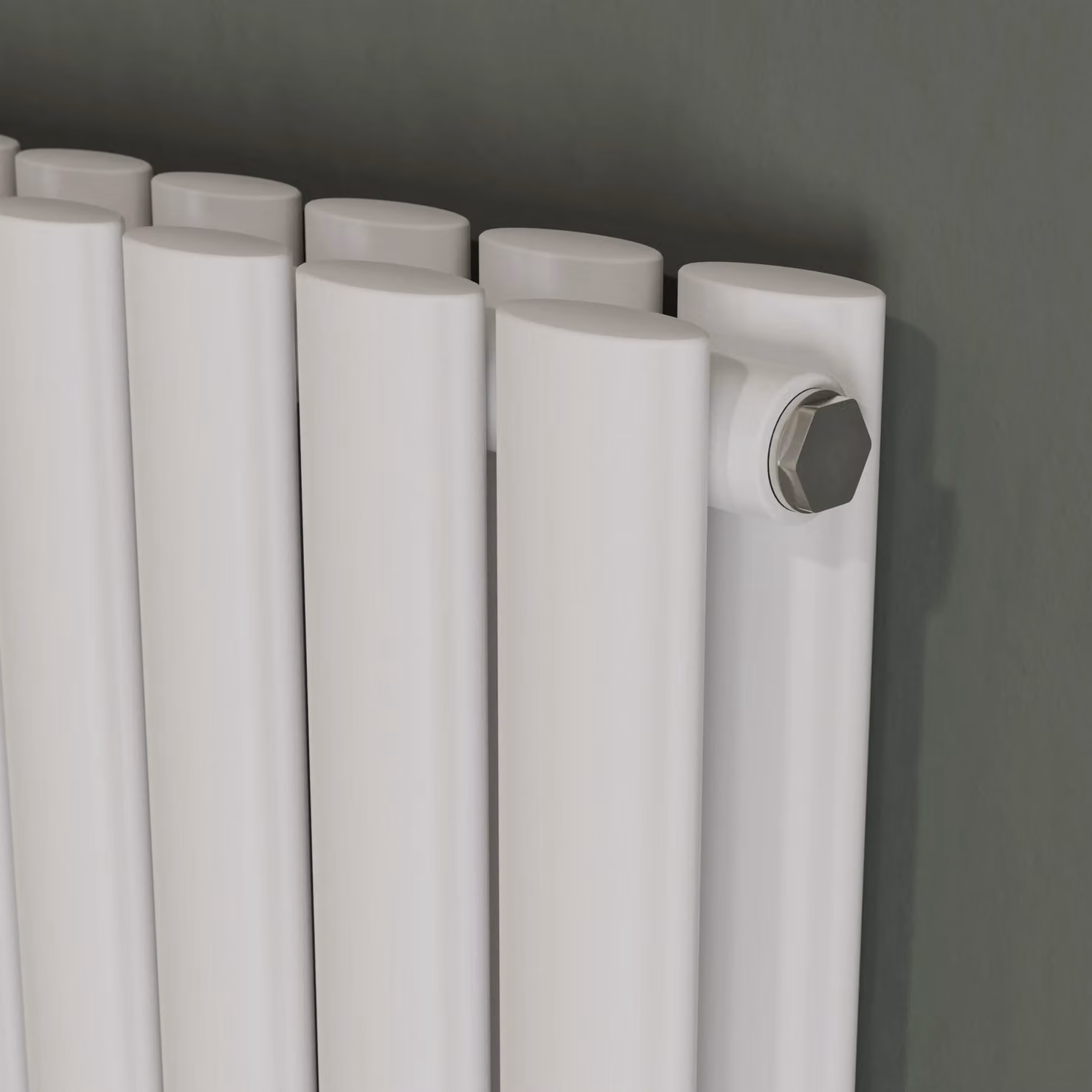Agadon Neo Duplex Oval Tube Designer Radiator in White, H 150 cm x W 29.4 cm x D 29.4 cm – 2