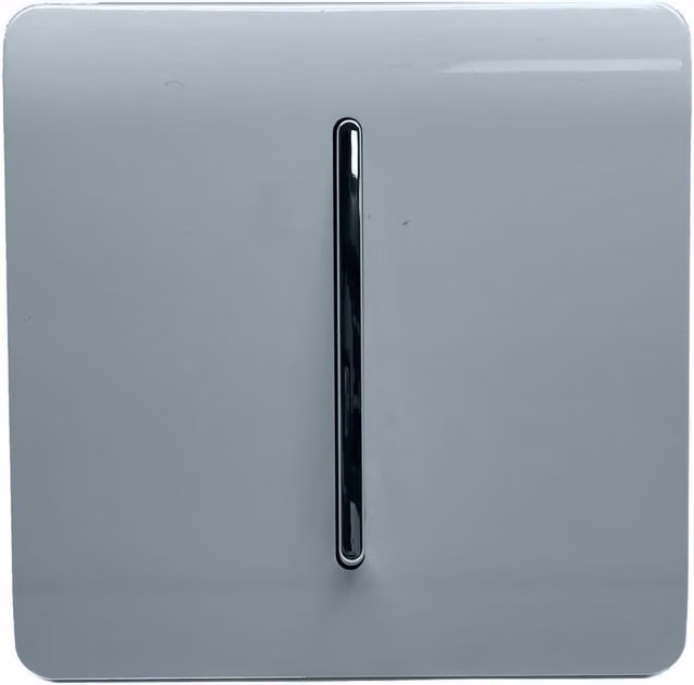 Trendi Switch 1 Gang 2 Way Screwless 10 Amp Light Switch in Cool Grey