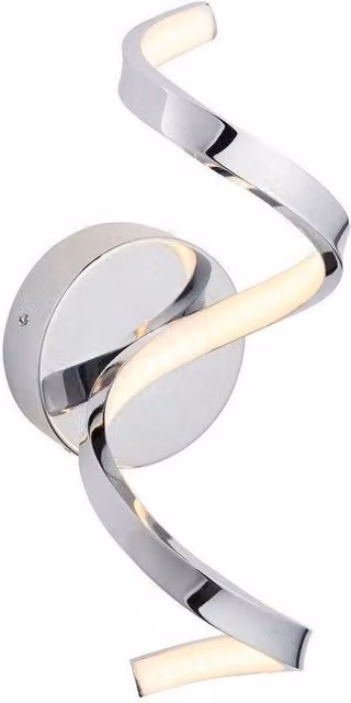 Netlighting Astral Modern Integrated LED Bathroom Wall Light in Chrome and Grey with Warm White Light, IP44