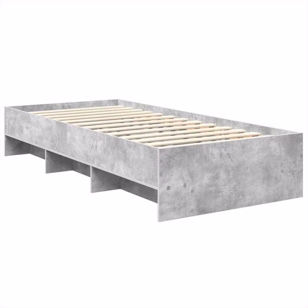 Berkfield Home Modern Bed Frame in Grey Engineered Wood W/D/H: 120 x 123 x 123 cm – 2