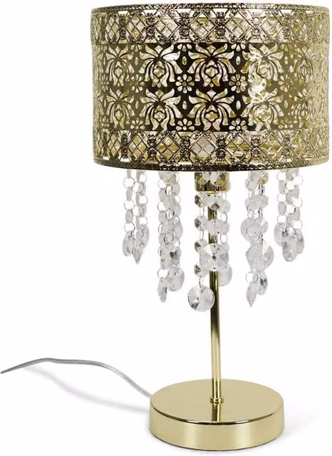 Enna Moroccan Metal Table Lamp in Gold/Brass