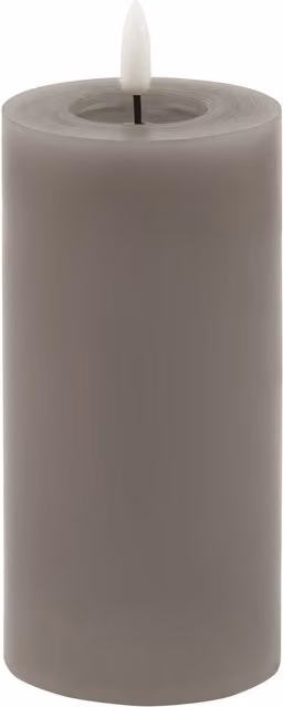 Love Lace Grey LED Wax Pillar Candle with Melt Effect