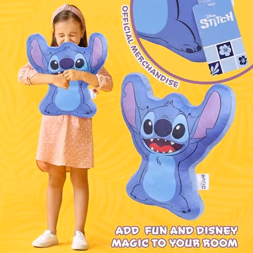 Disney Stitch 3D Blue Plush Cushion – 3
