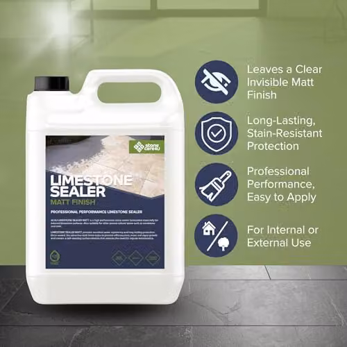 StoneCare4U Limestone Sealer Matt Finish, 5L, Transparent Waterproof Exterior Natural Stone Sealant for Limestone, Sandstone and Slate – 2