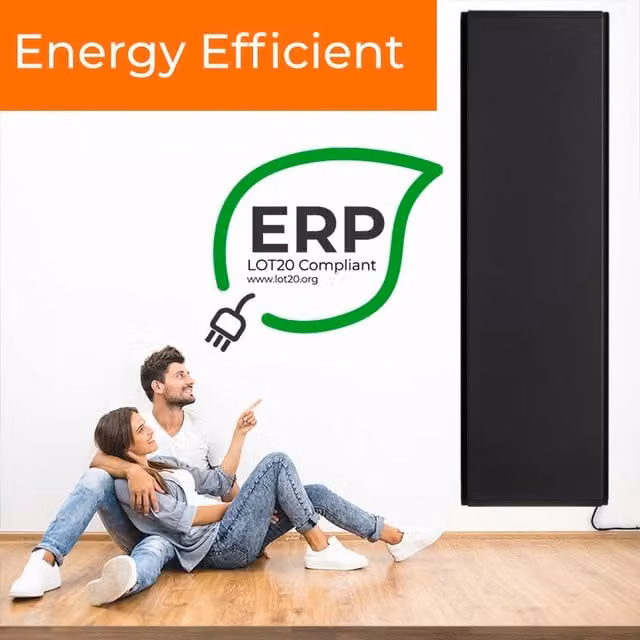 Radialight Icon Wifi Vertical Electric Wall Heater in Anthracite Grey