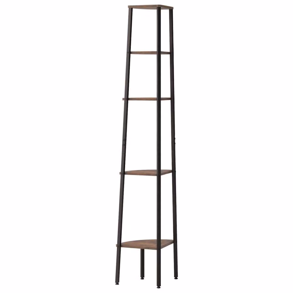 Berkfield Home 5-Tier Industrial Corner Shelf in Dark Brown and Black, W/D/H: 45.5 x 31.5 x 180 cm – 3