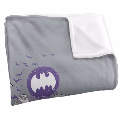 Warner Bros. Batman Purple Kanji Skyline Super Soft Fleece Throw Blanket, W: 91 cm x L: 147 cm – 2