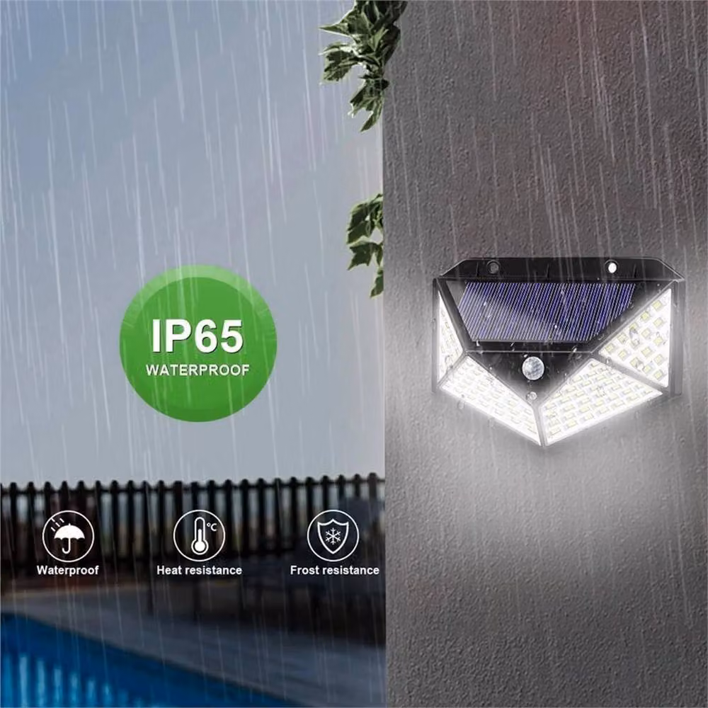 FLAVORA 4-Piece Black LED Solar Power Fence Lights with PIR Motion Sensor – 4