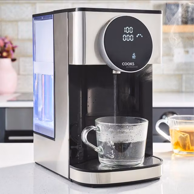 Cooks Professional Digital Hot Water Dispenser 2600W with 4L Removable Tank and Touch Display, Silver