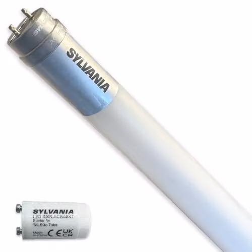 SYLVANIA LED T8 Tube Replacement, Warm White, 45 cm, 950 Lumen, 6.3 Watt, G13 Base with Starter – 1