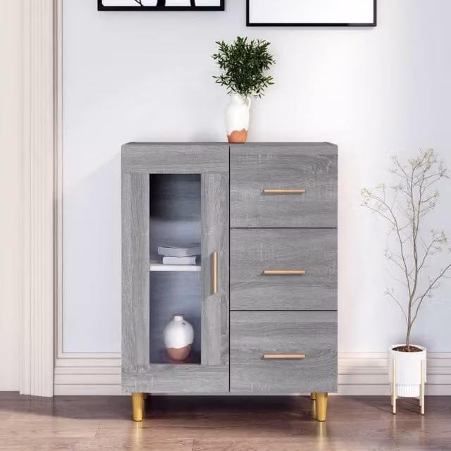 Berkfield Home Grey Sonoma Sideboard in Engineered Wood W/D/H: 69.5 x 34 x 90 cm – 1